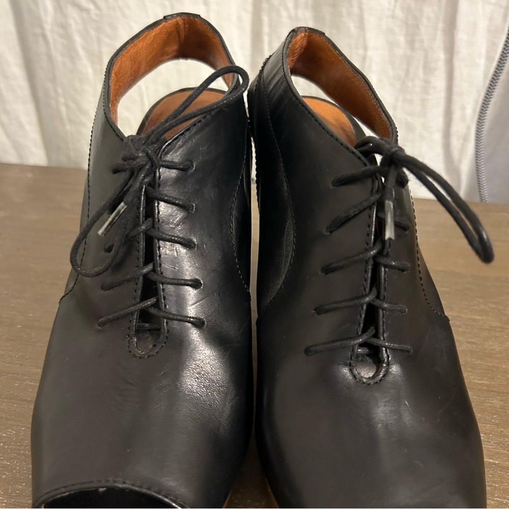 Madewell 1937 Lace-up Leather Slingback Platform Heels